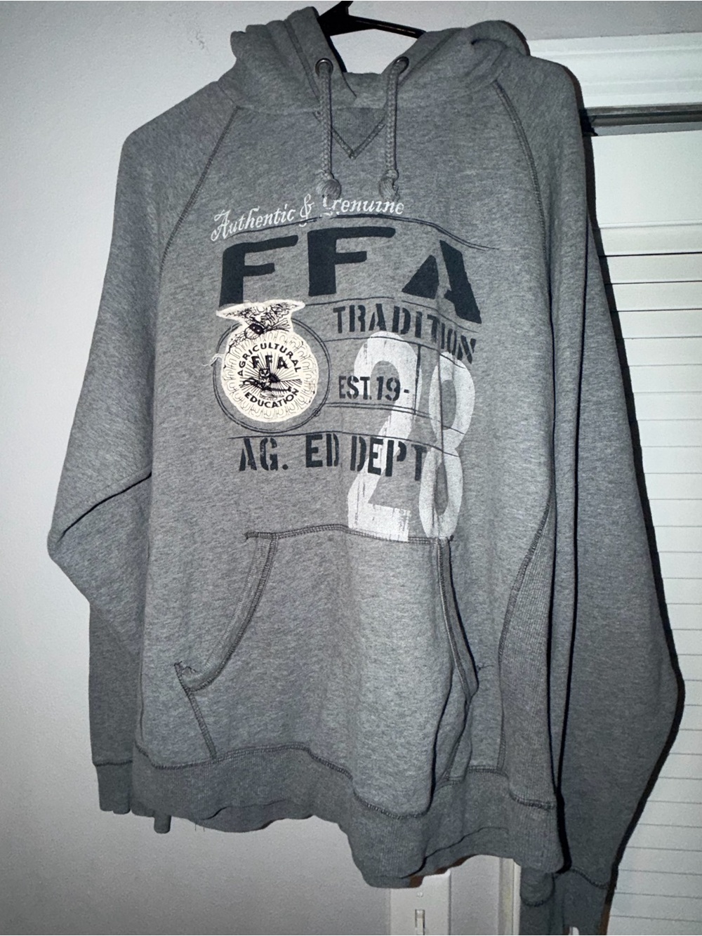 Blue 84 FFA Hoodie Vintage Americana Grey Oversized - Mens Large